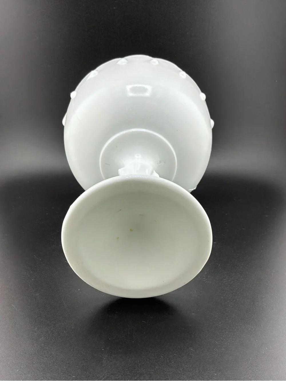 pair of vintage Indiana Glass white milk glass pedestal compote bowls